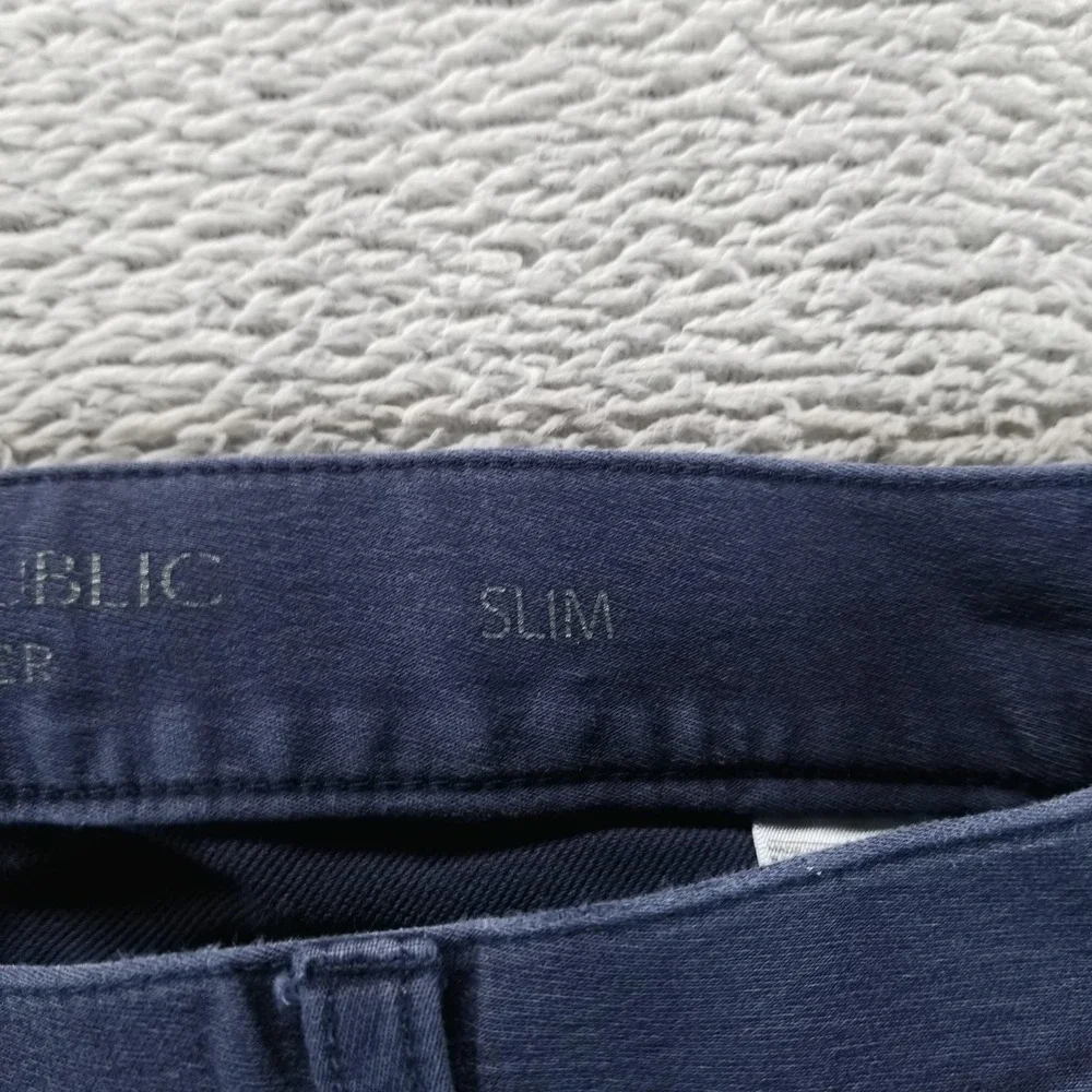 Banana Republic Traveler Pants Mens 36x30 Blue Slim Chino Stretch Casual Office‎